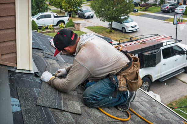 Professional Emergency Roof Repair technician working in Monroe Township, NJ